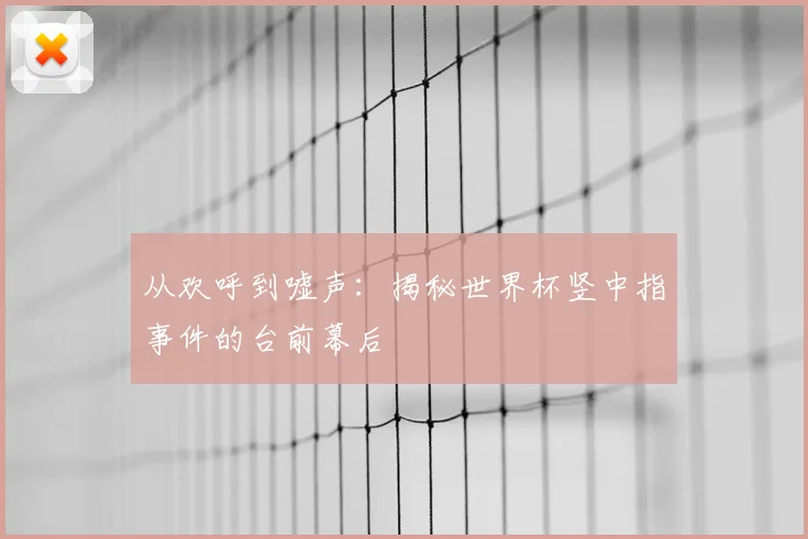 从欢呼到嘘声:揭秘世界杯竖中指事件的台前幕后